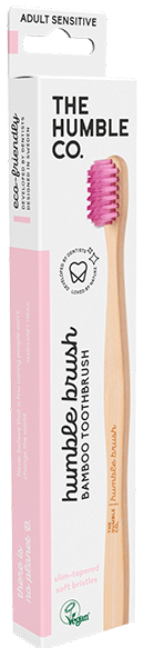Humble bambus tandbørste pink voksen, sensitive